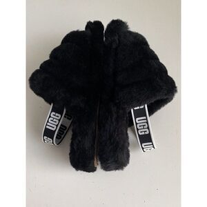 UGG Fluff Yeah Ruby Black Slide Slippers 1098494 Women’s Size 6 Box No Lid NEW